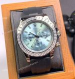 Clone Rolex Daytona Rubber Strap Glacier blue Dial Diamond Bezel